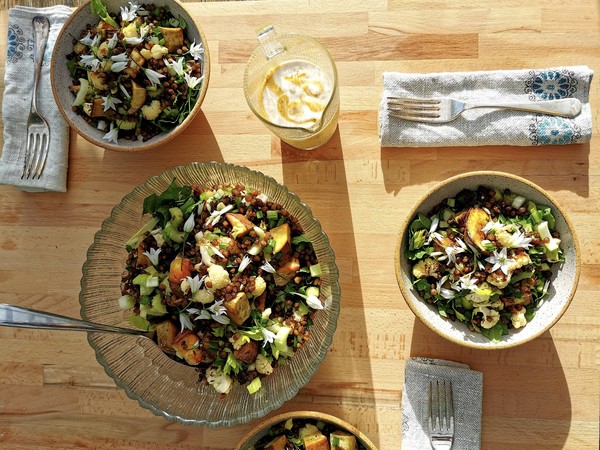 Curried Kumara & Roasted Cauliflower Salad