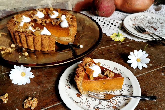 Kumara Pie with Gingernut Crust