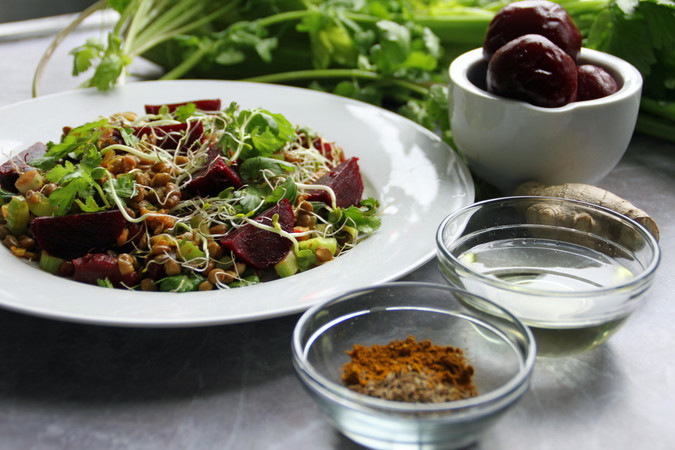 Roast Beetroot and Lentil Salad