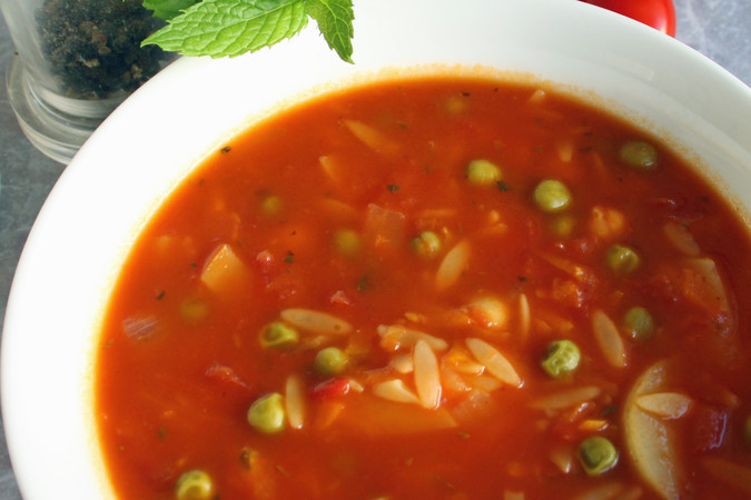 Chickpea Risoni Soup