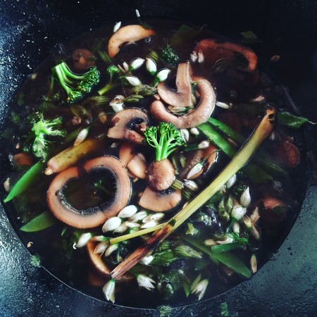Lemongrass & Mushroom Broth with Aduki Bean Noodles